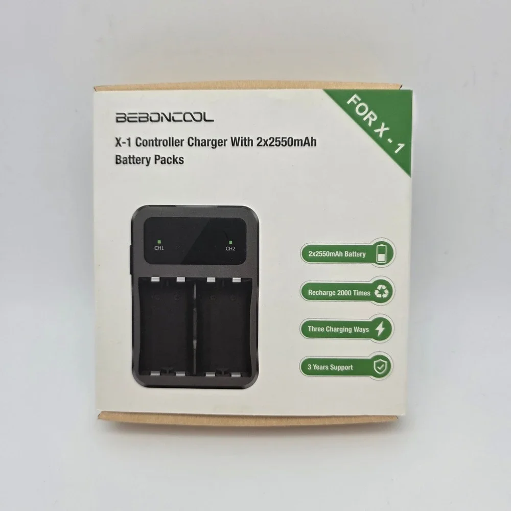 BEBONCOOL X-1 Controller Charger for Xbox One 2x2550mAh Battery Packs Black‎ New